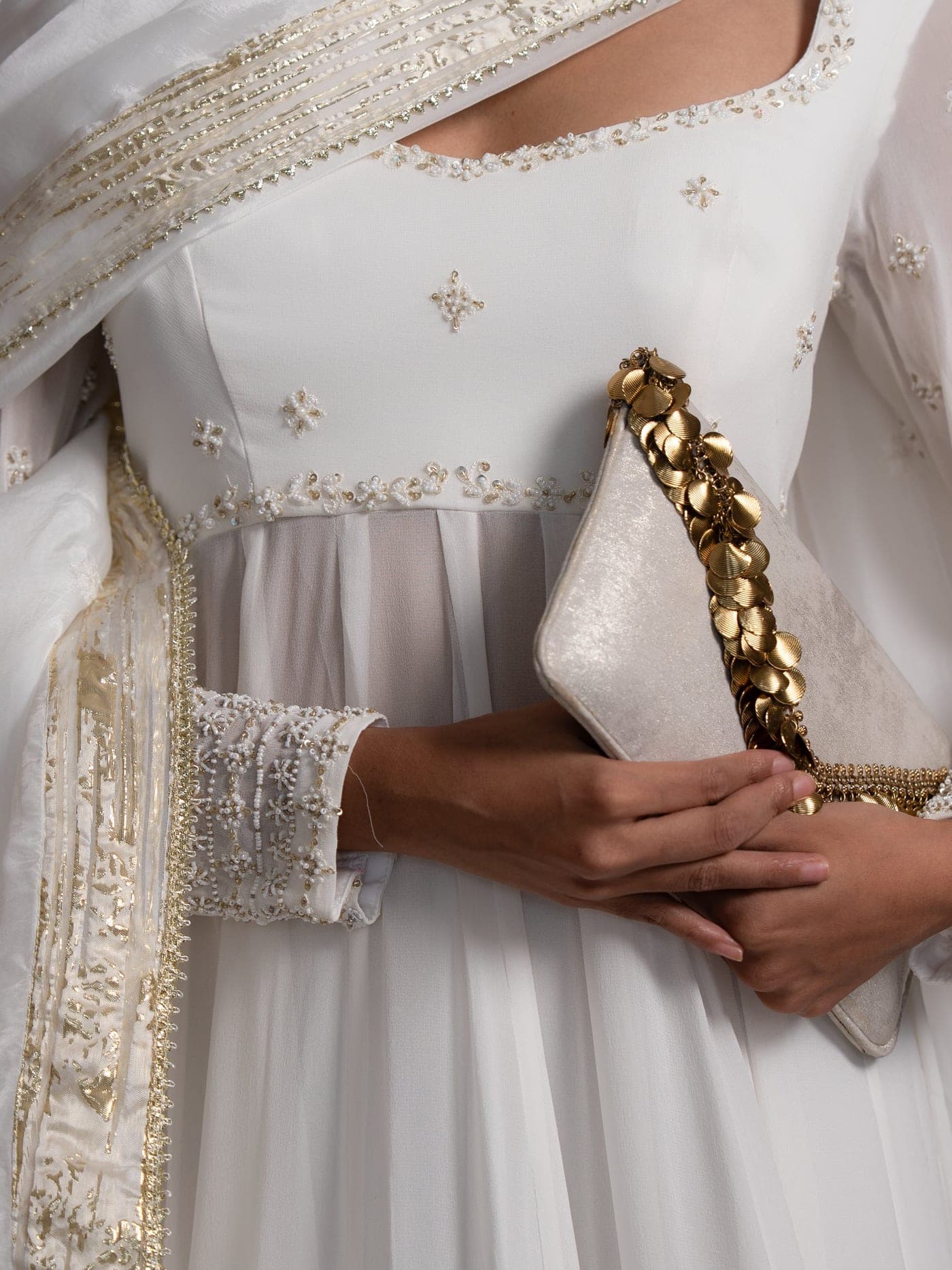 Tara — ivory full-sleeve Anarkali, another view