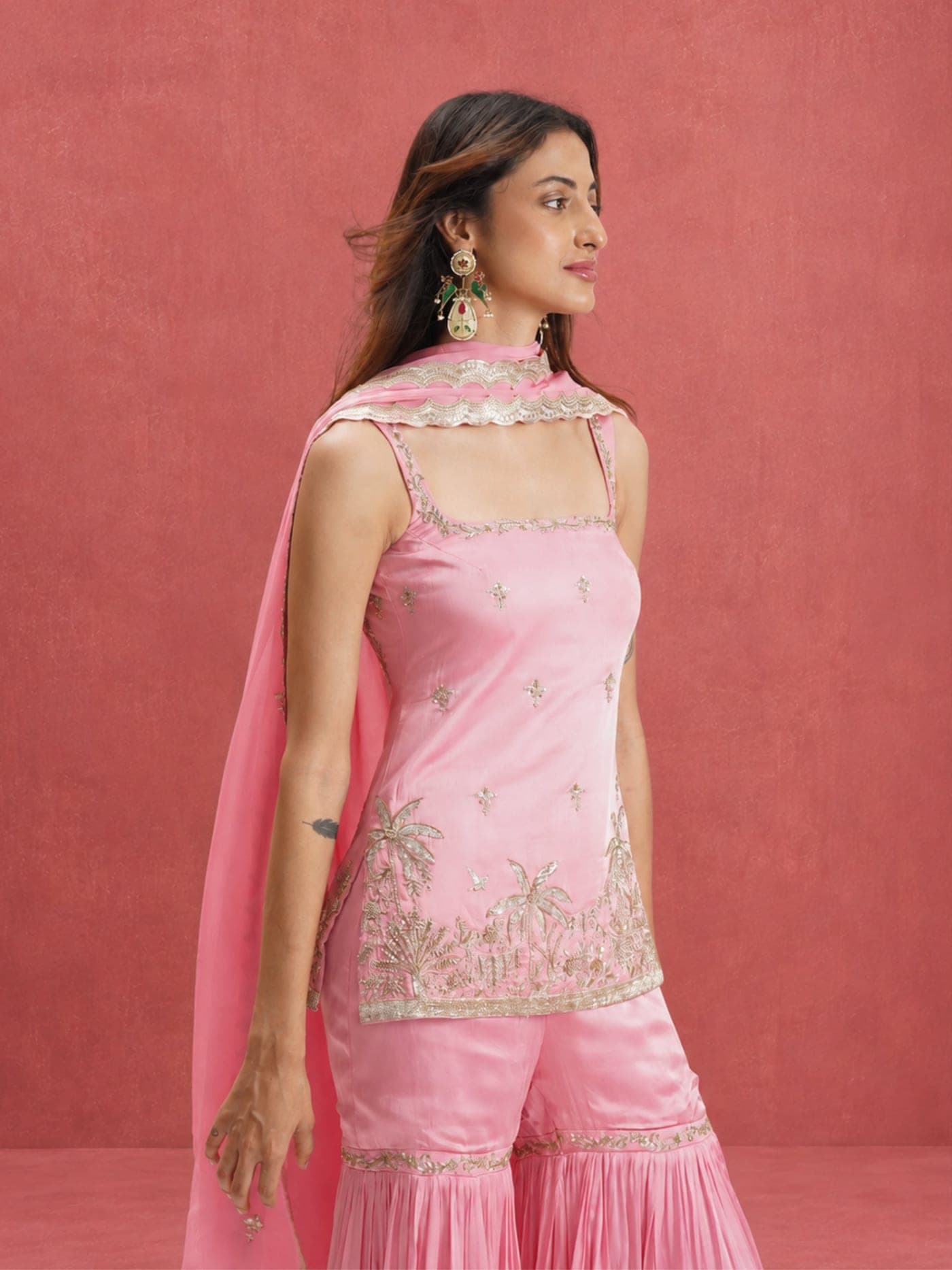 Geet — dusty pink sharara set