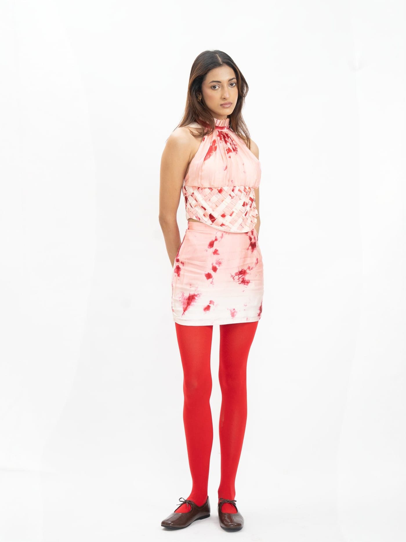 Orry — tie and dye halter top and skirt